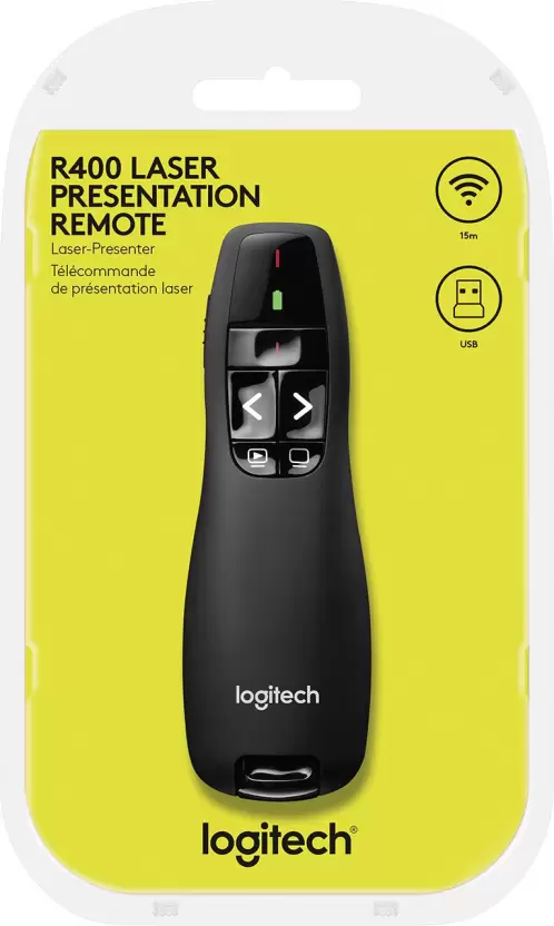 Logitech R400 Wireless Laser Presenter (Black)